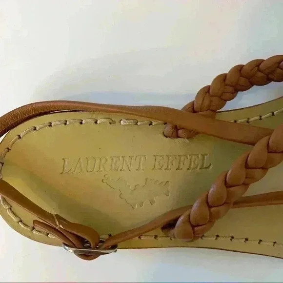 Laurent Effel brown leather braided sandal - Picture 5 of 6